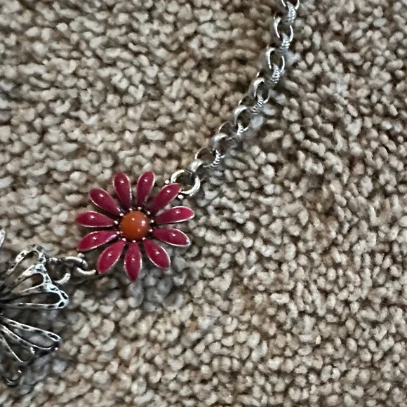 Lucky Brand Floral Charm Necklace with Blue and Yellow Accents - Picture 5 of 9